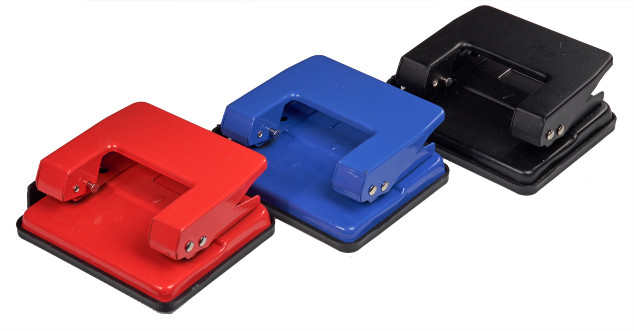 Діркопробивач 4OFFICE (4-301), 15 аркушів, металевий, з лінійкою та фіксатором